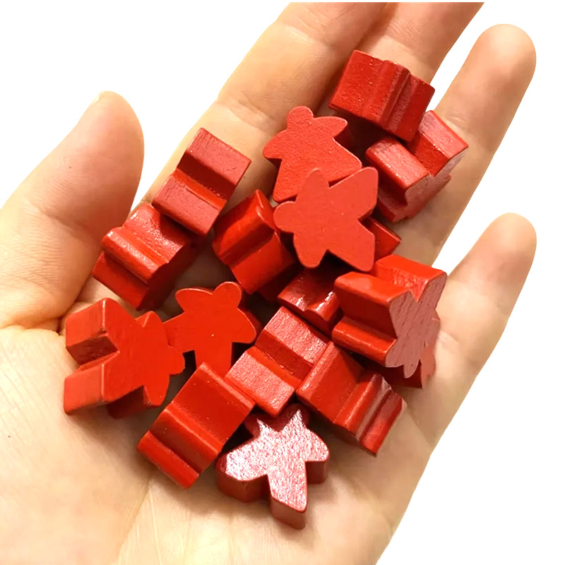 Flerfärgade meeple bonde speltillbehör i trä