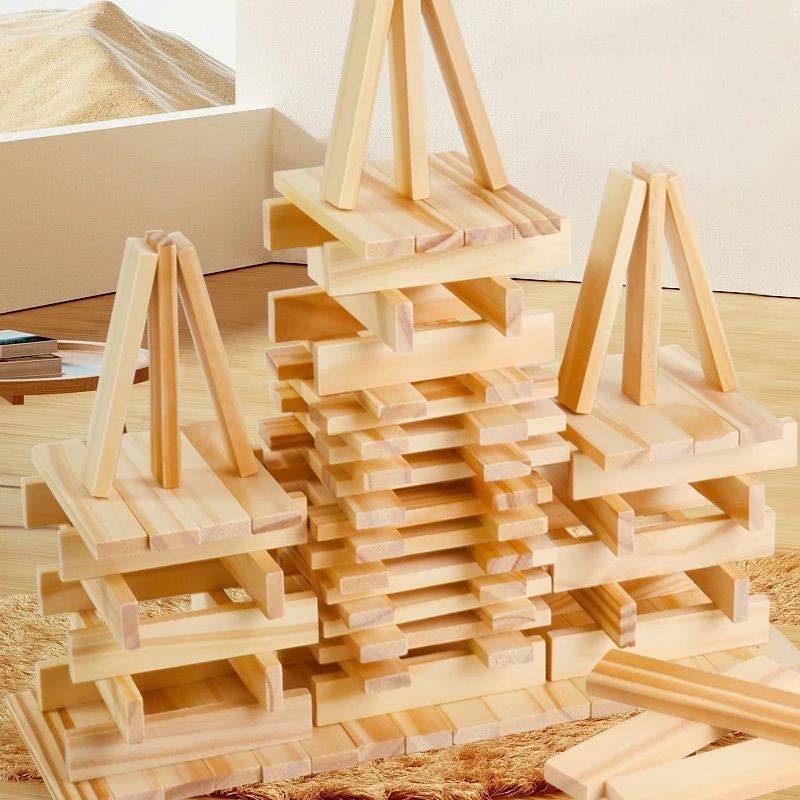 Stack Natur träbyggklossar