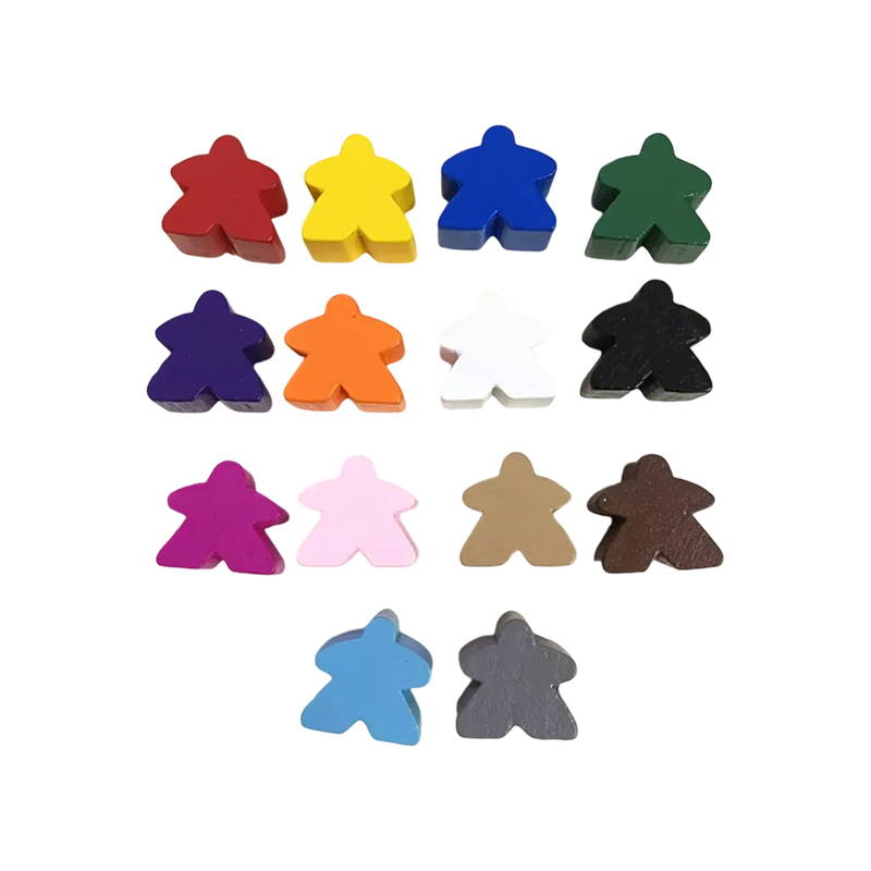 Flerfärgade meeple bonde speltillbehör i trä