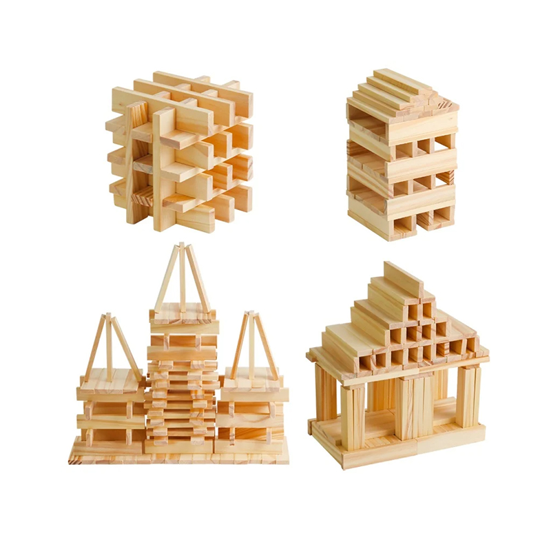 Stack Natur träbyggklossar