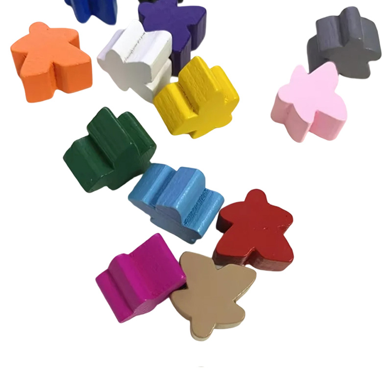 Flerfärgade meeple bonde speltillbehör i trä