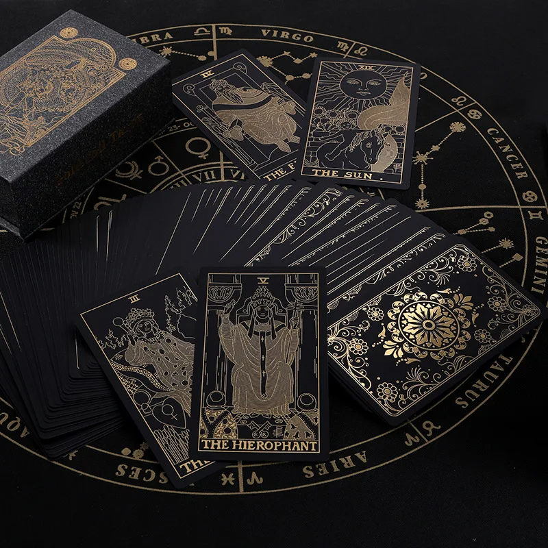 Svarta PVC klassiska tarotkort