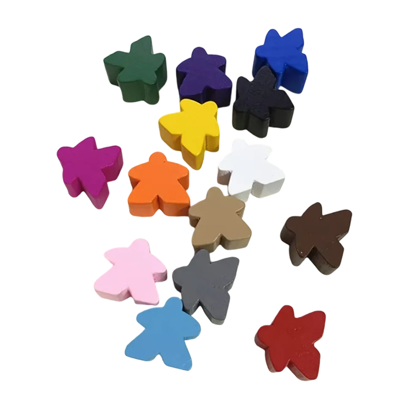 Flerfärgade meeple bonde speltillbehör i trä