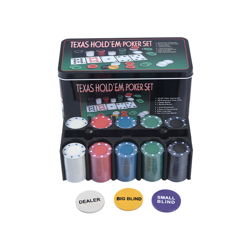 Kasinoklassutrustning 200-chip pokerset