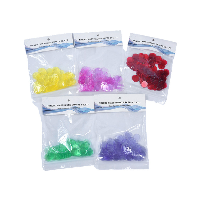 Blandade färger genomskinliga Bingo Chips Set