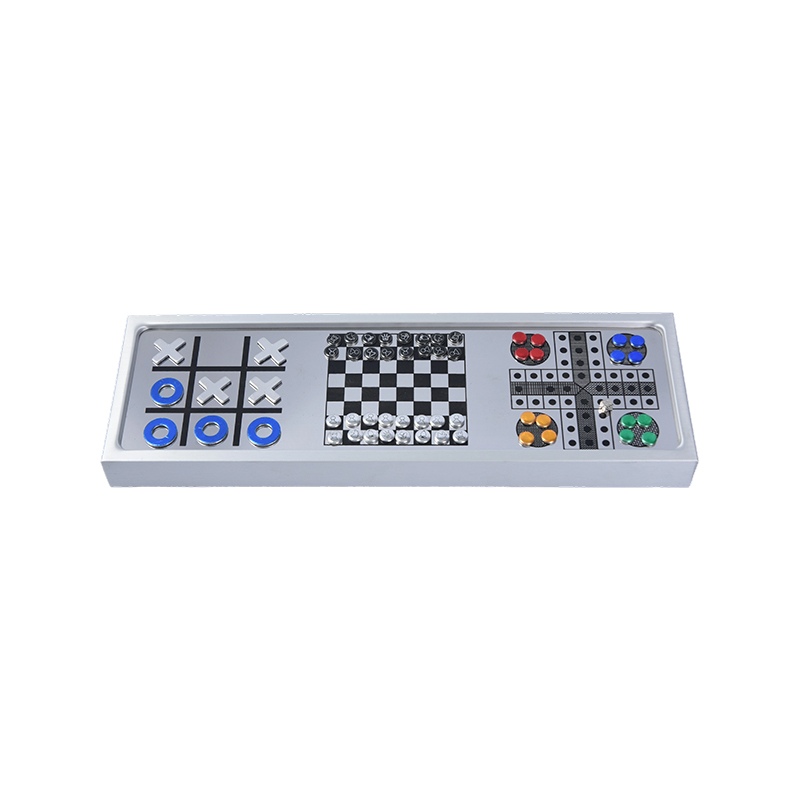 Aluminiumlegering Magnetisk 3-i-1 CHESS Game Set