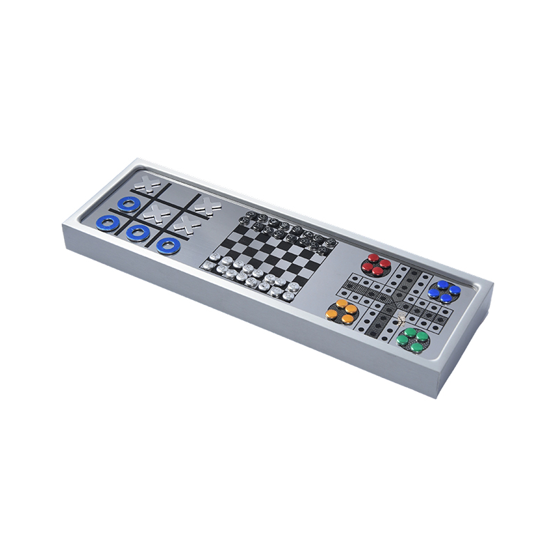 Aluminiumlegering Magnetisk 3-i-1 CHESS Game Set