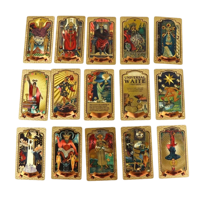 Premium guld-folie tarotkort set