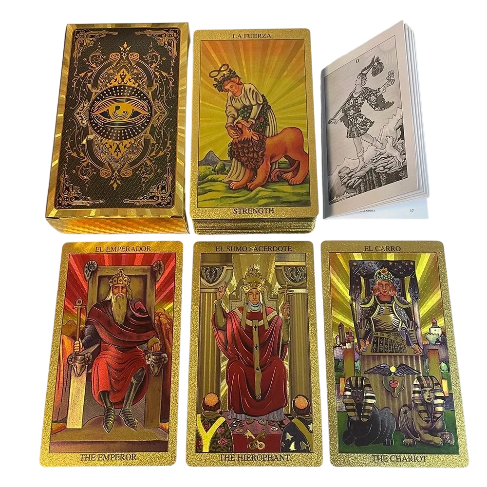 Premium guld-folie tarotkort set