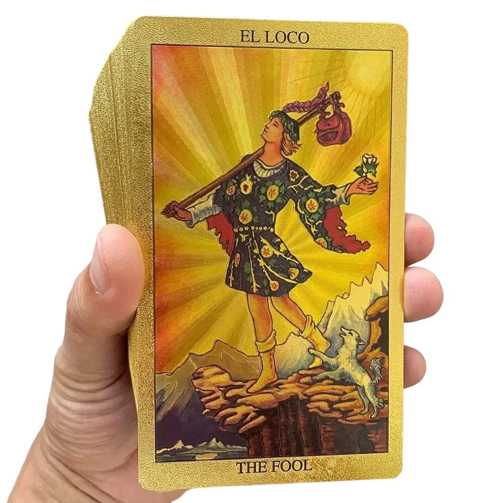 Premium guld-folie tarotkort set