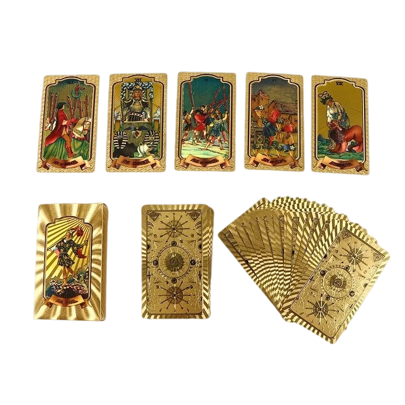 Premium guld-folie tarotkort set