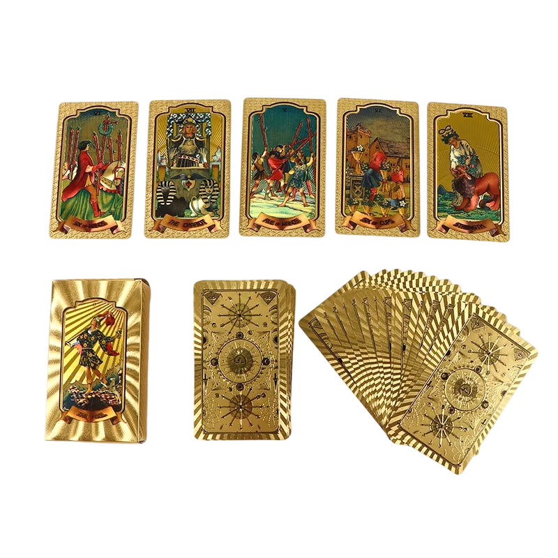 Premium guld-folie tarotkort set