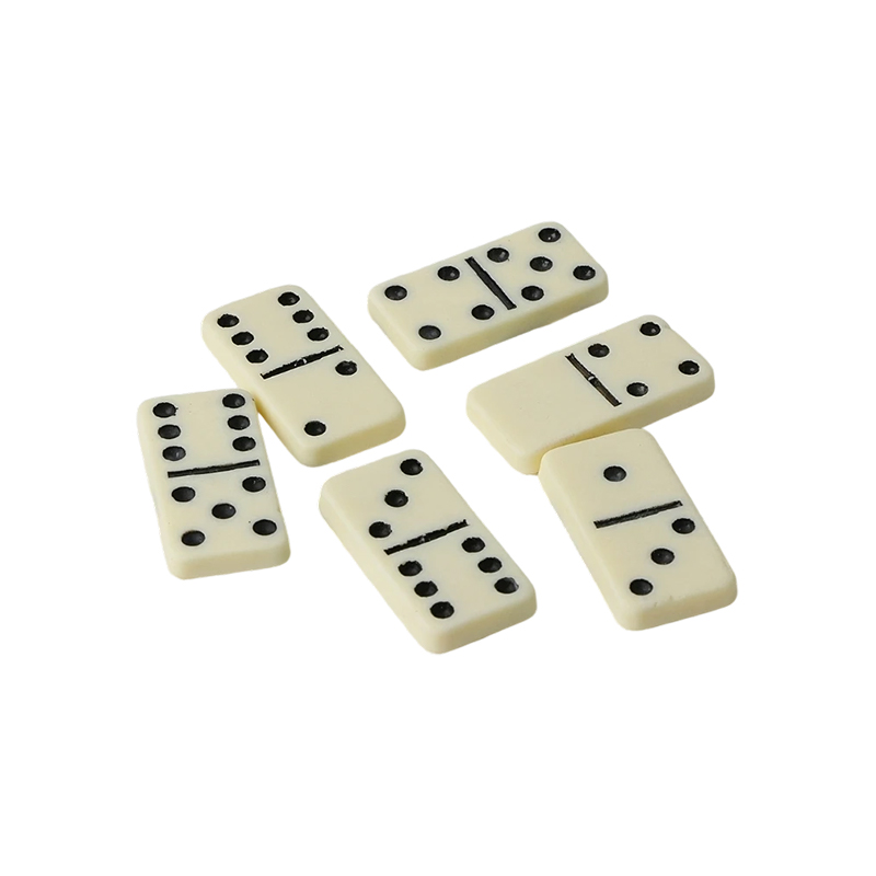 Traditionell dubbel-sex domino set i elfenbensfinish