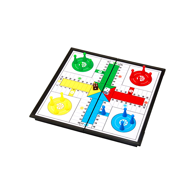 Bärbart magnetiskt brädspel med tärningar och bitar Klassiskt ludospelset