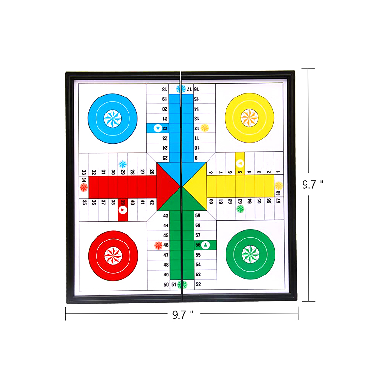 Bärbart magnetiskt brädspel med tärningar och bitar Klassiskt ludospelset
