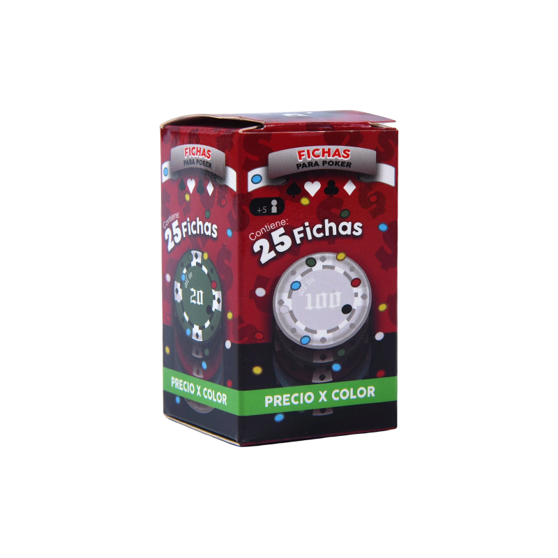 Color Poker Chips Set – 25-delade blandade färgmarker i förpackningslåda