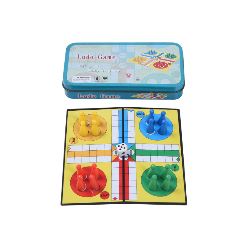 Metall plåtfodral Portabel Ludo Game Set