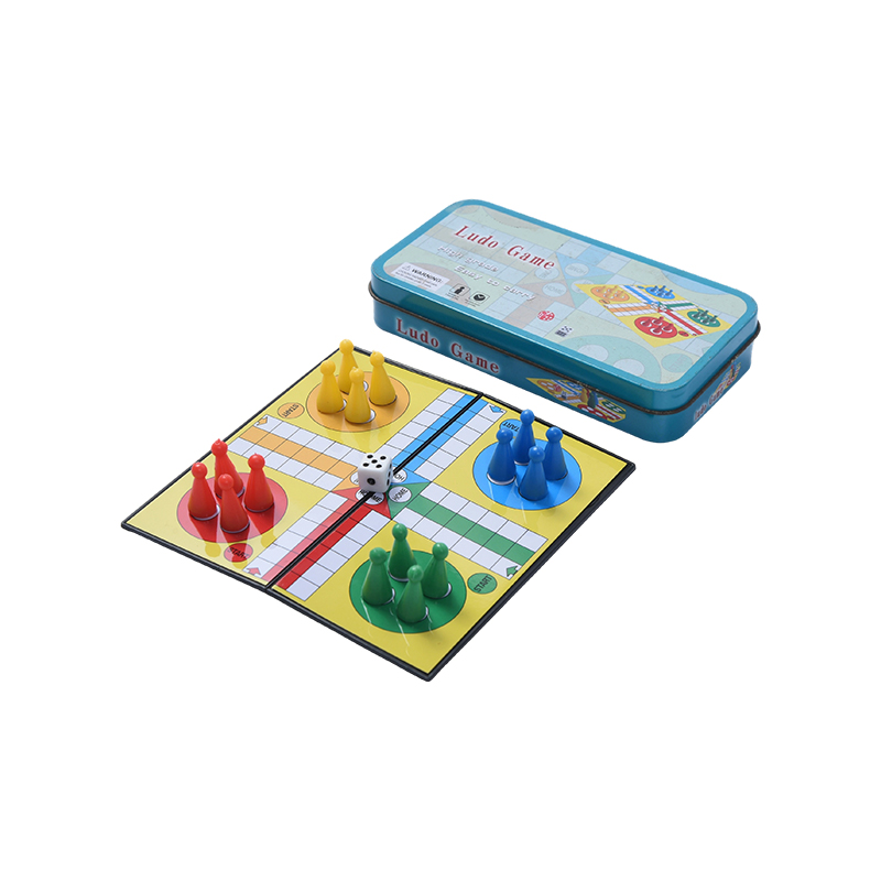 Metall plåtfodral Portabel Ludo Game Set