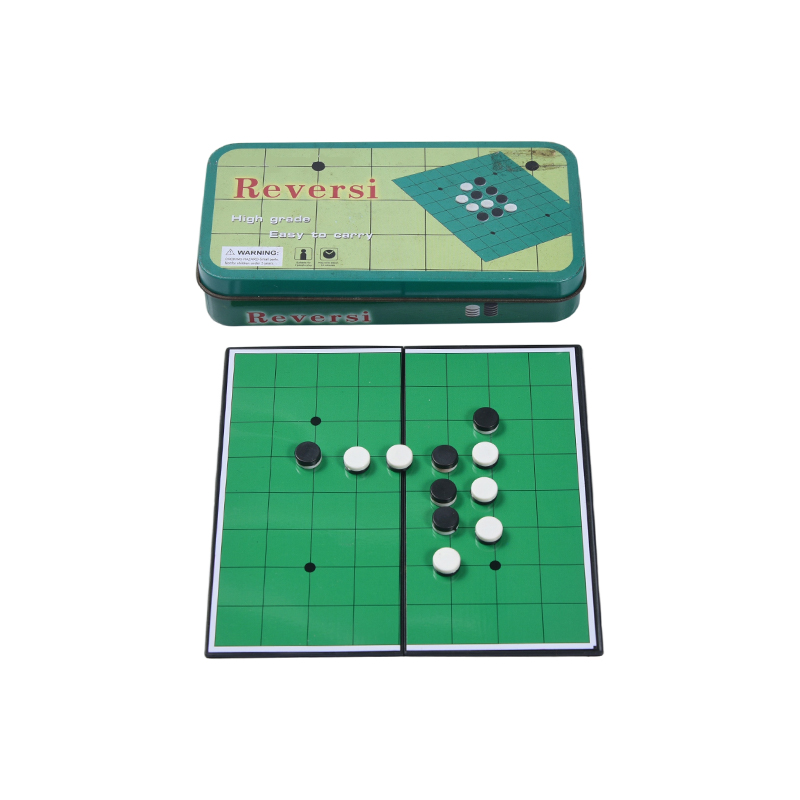 Grön metall plåtfodral Portable Reversi (Othello) Game