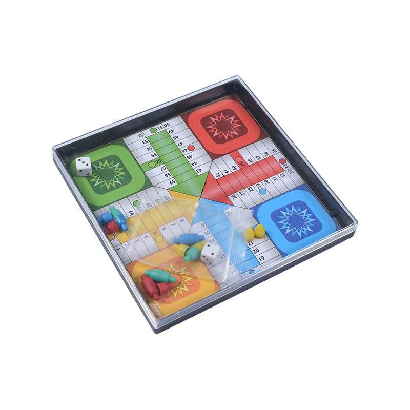 Portable Plastic Case Edition Klassiskt flygande schack (ludo) spel