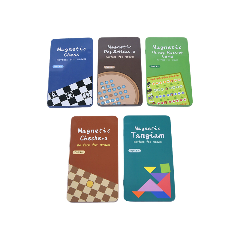 5-i-1 bärbar plåtspelssamling Multi-Game Magnetic Travel Set