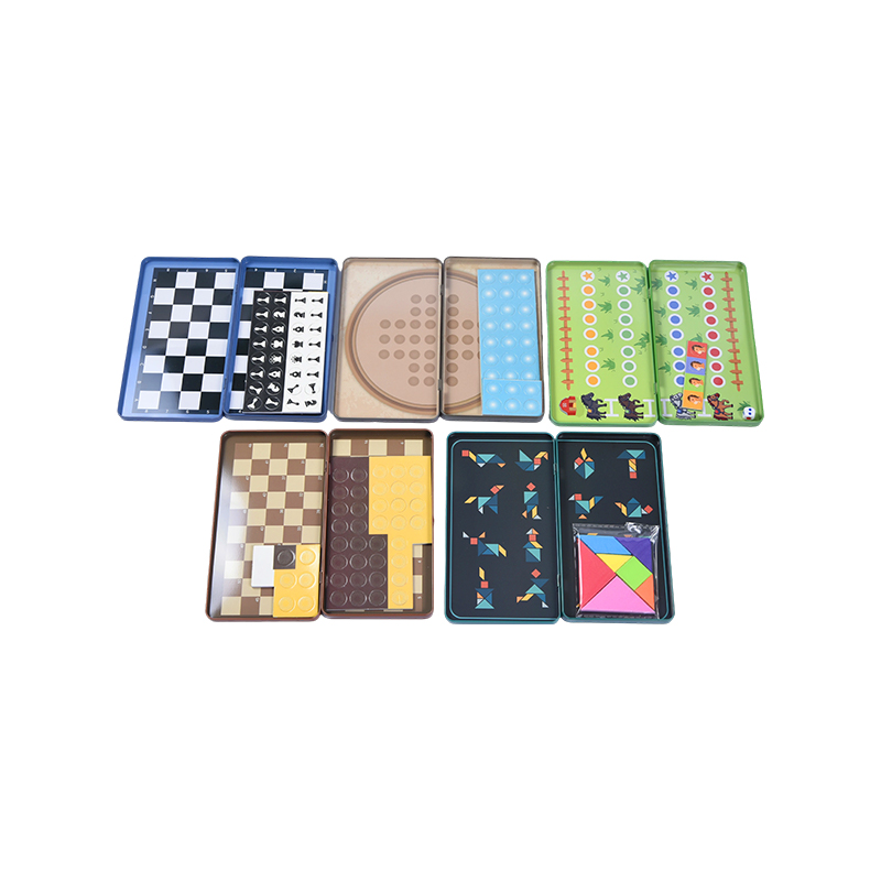 5-i-1 bärbar plåtspelssamling Multi-Game Magnetic Travel Set