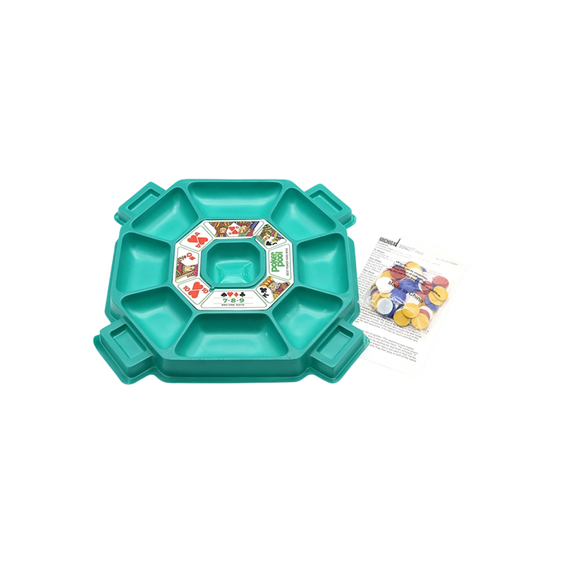 Klassisk pokerchipfack och pollettuppsättning