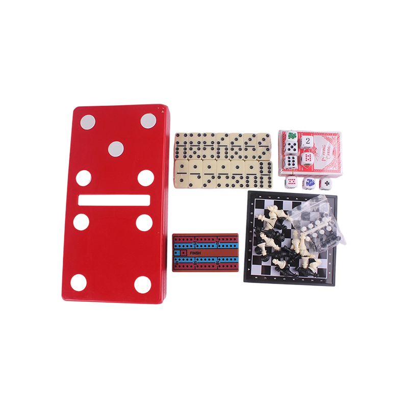 Red Polka-Dot Edition - klassiska domino och cribbage Combo Set