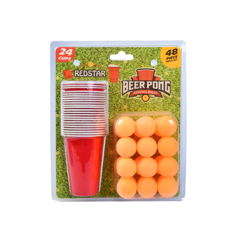 Redstar Beer Pong Set - 24 koppar & 24 Pong Balls (48-delade Mega Set)