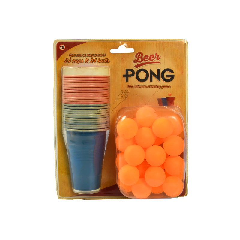 24 koppar och 24 bollar för den ultimata festen Beer Pong Game Set