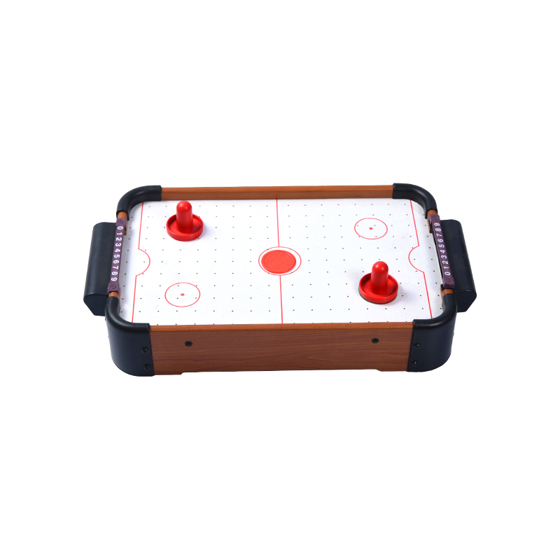 Mini Desktop-spel med röda puckar och poängspårare Kompakt lufthockeybord i trä