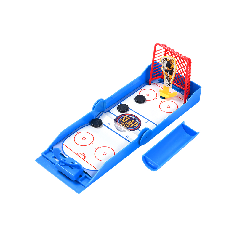 Kompakt stationär ishockey med fjäderbelastad Launcher Slap Shot Mini Hockey Game