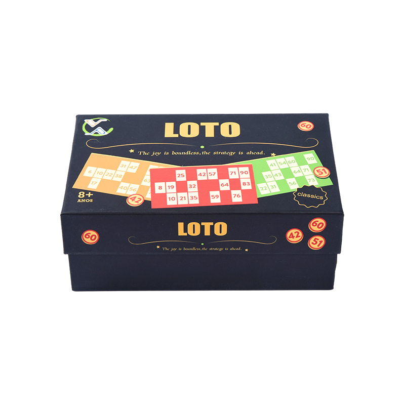 LOTO (Bingo-stil) spelset – komplett med polletter, kort och förvaringsbox