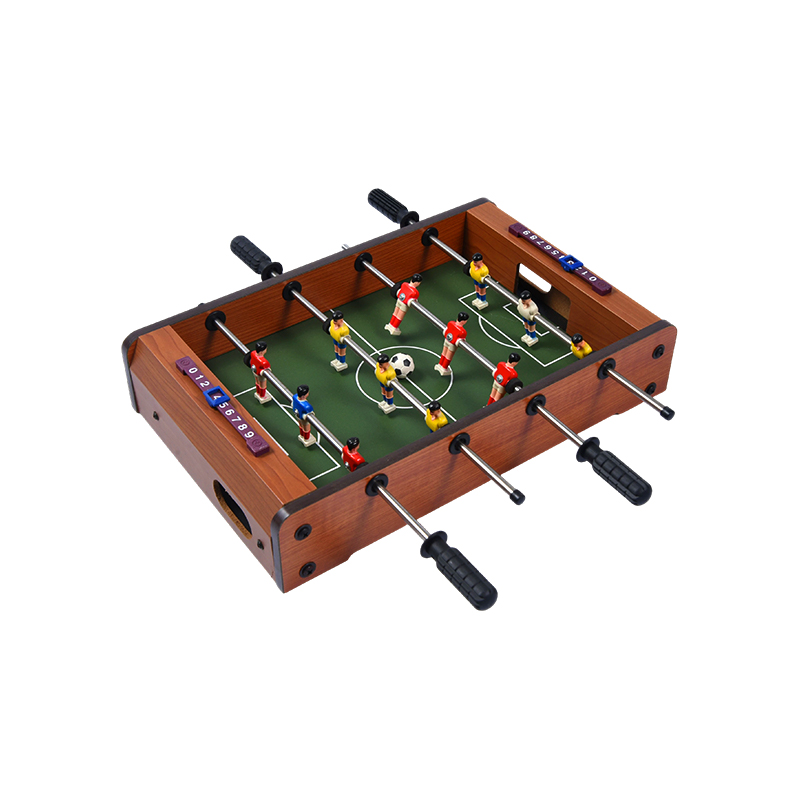 Kompakt bordsfotbollsspel med levande spelare Minifotbollsbord i trä