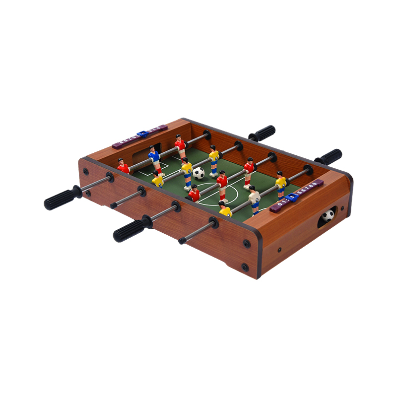 Kompakt bordsfotbollsspel med levande spelare Minifotbollsbord i trä