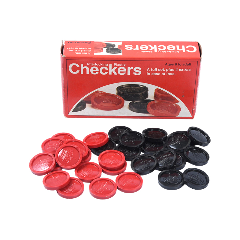 Interlocking Design Klassisk Plast Checkers Set