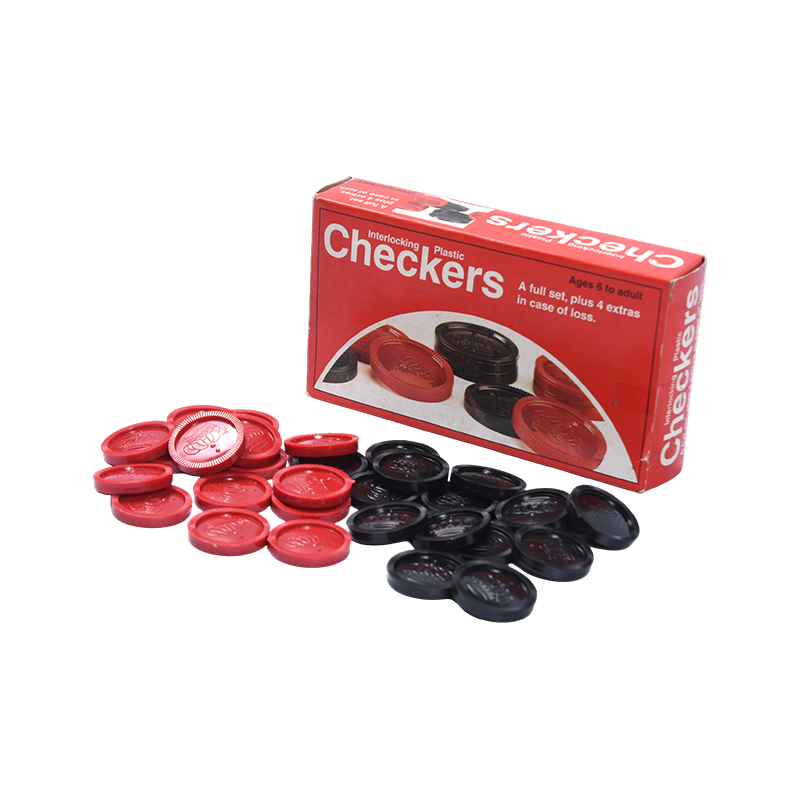 Interlocking Design Klassisk Plast Checkers Set