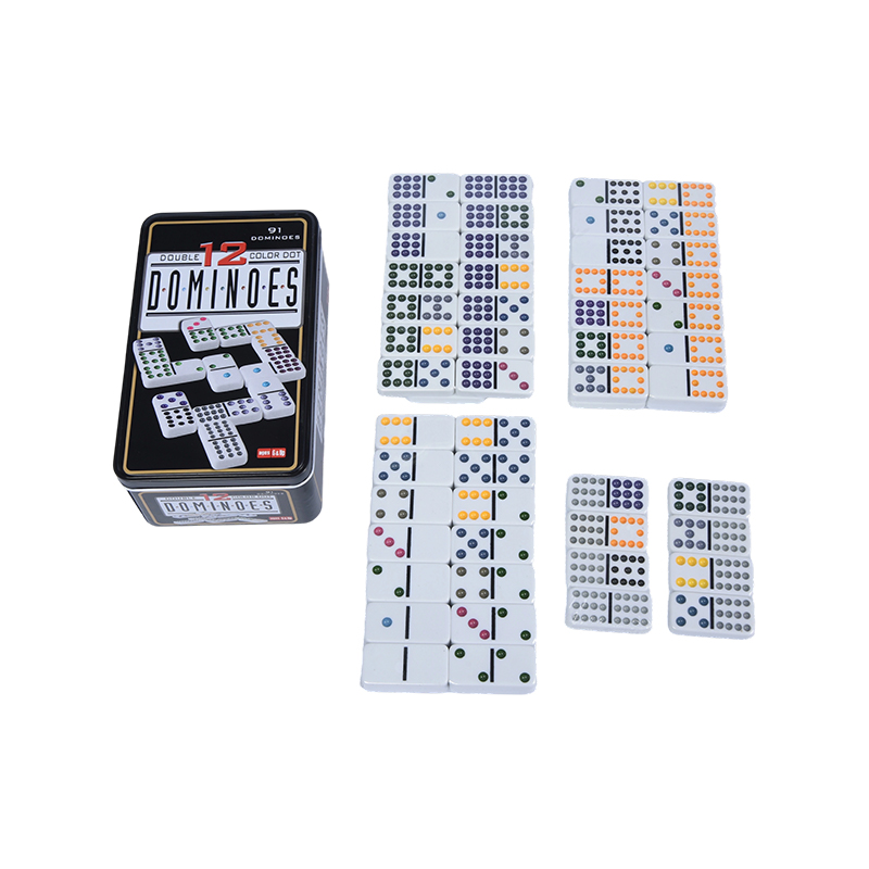 Trä Display Stand - Samlarkonst Set Färgglada Domino Set med