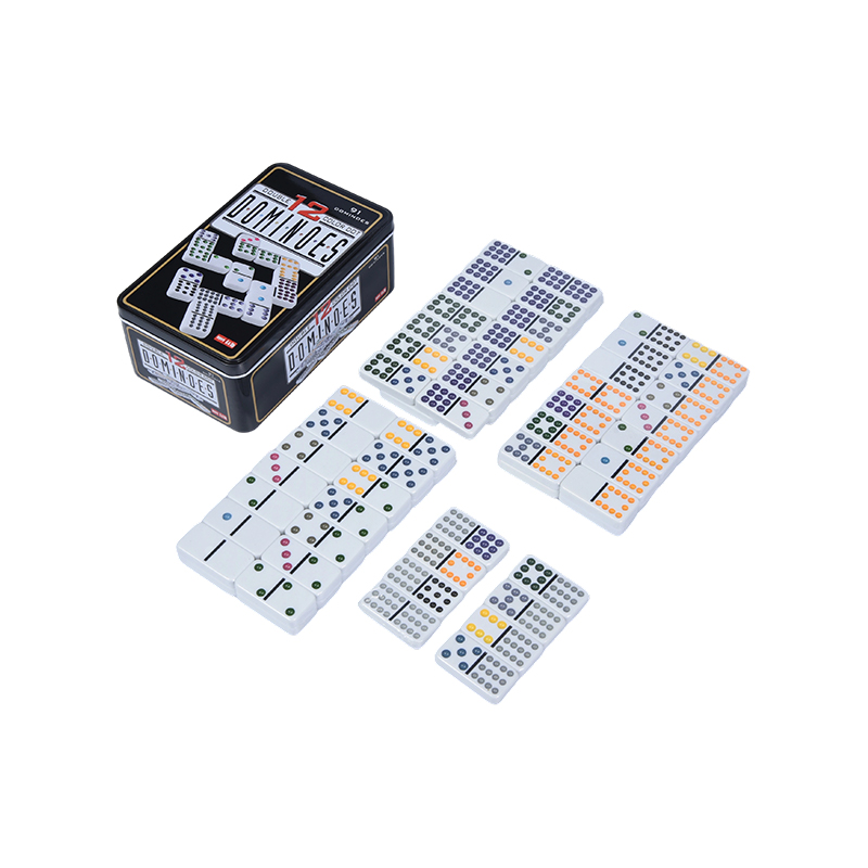 Trä Display Stand - Samlarkonst Set Färgglada Domino Set med